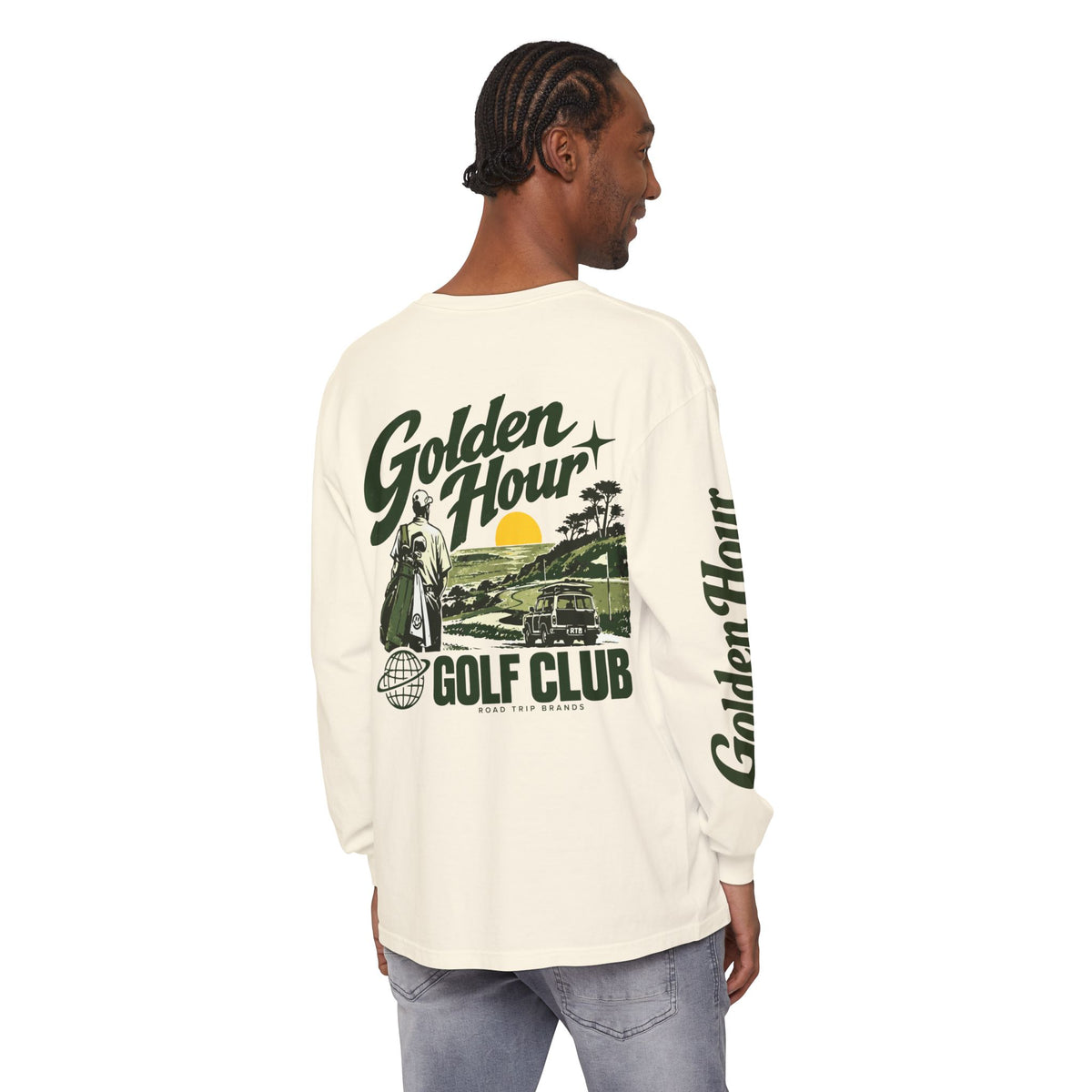 The Golden Hour Golf Club Longsleeve Tee in Ivory
