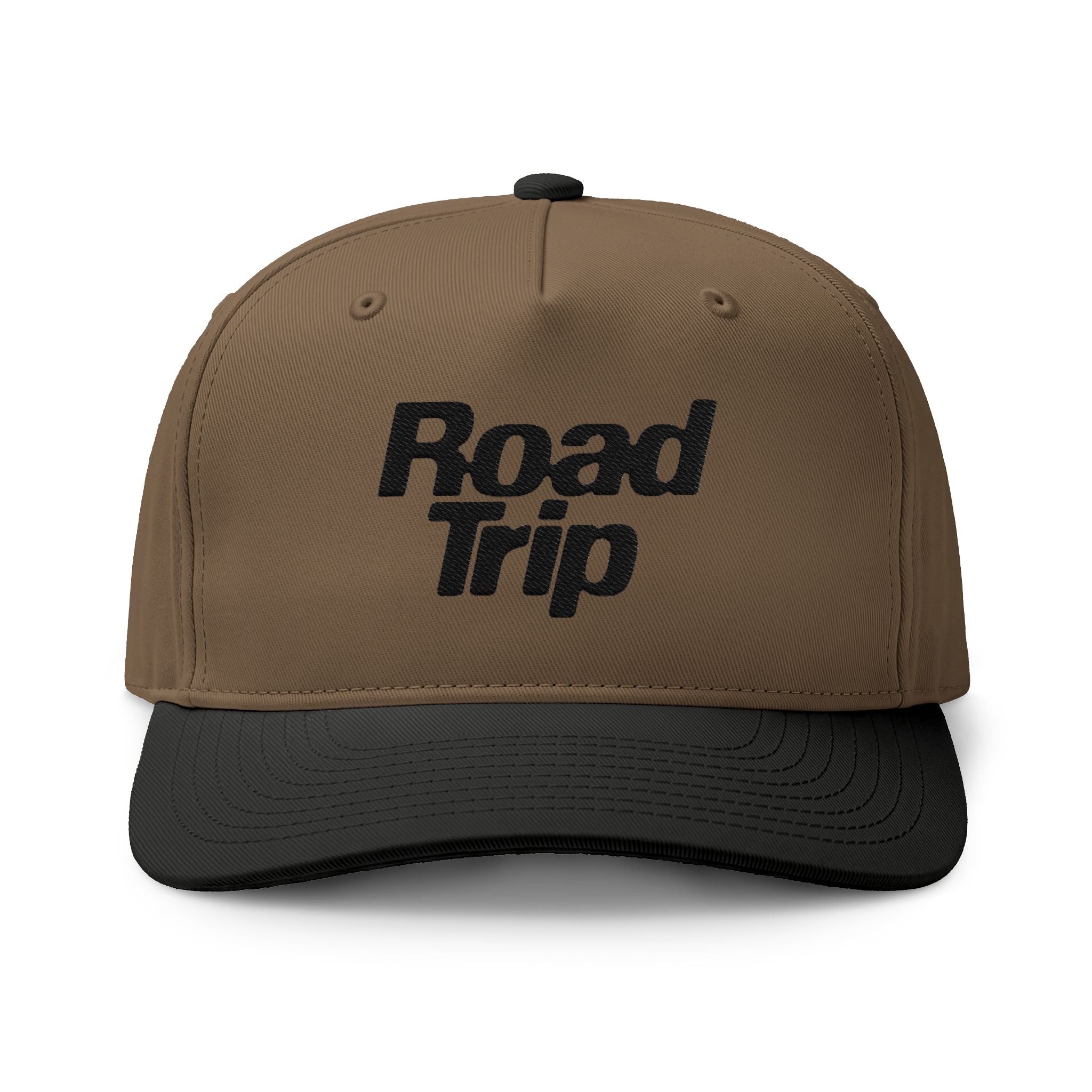 Road Trip Embroidered Two-Tone Cap (Brown/Black)