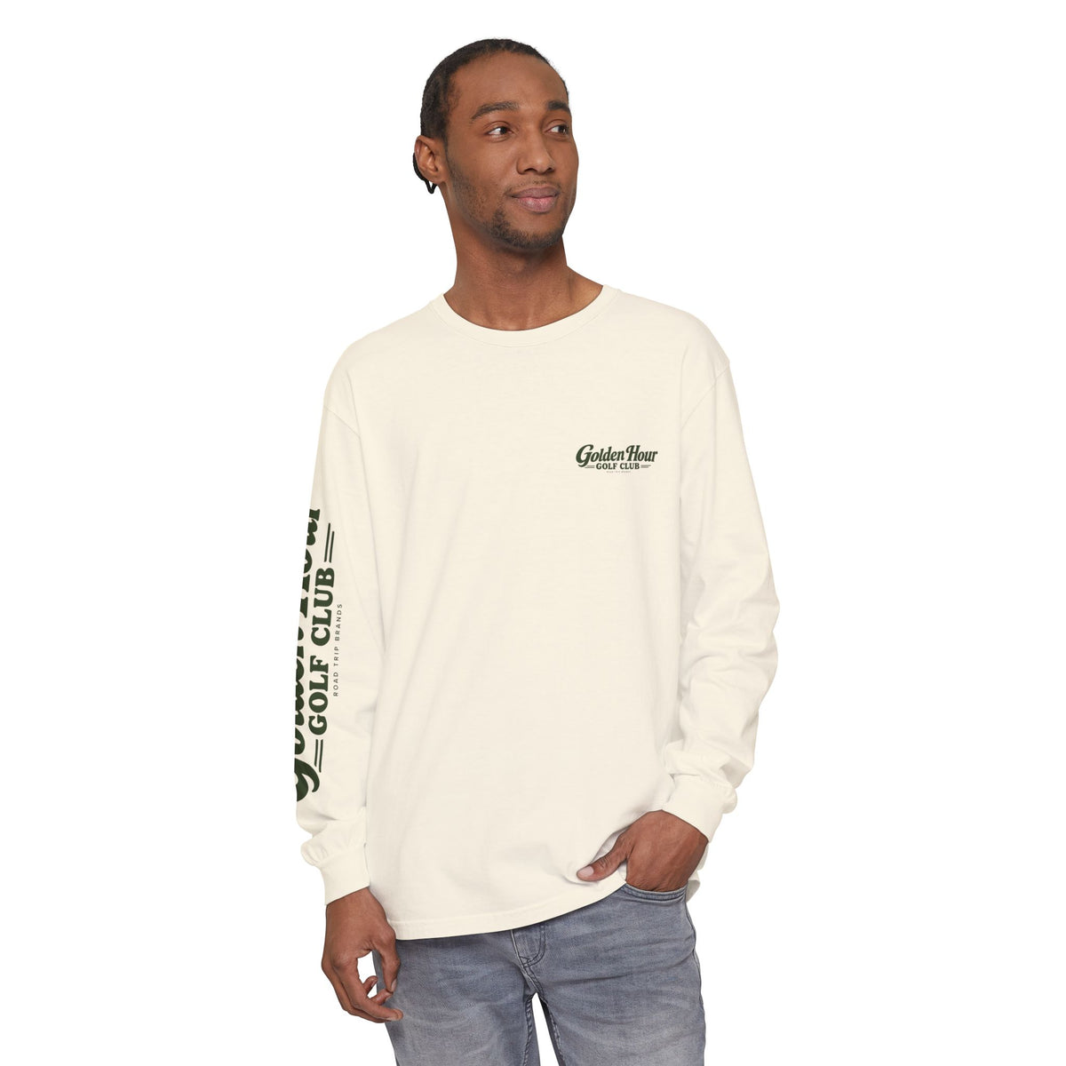 The Golden Hour Golf Club Longsleeve Tee in Ivory